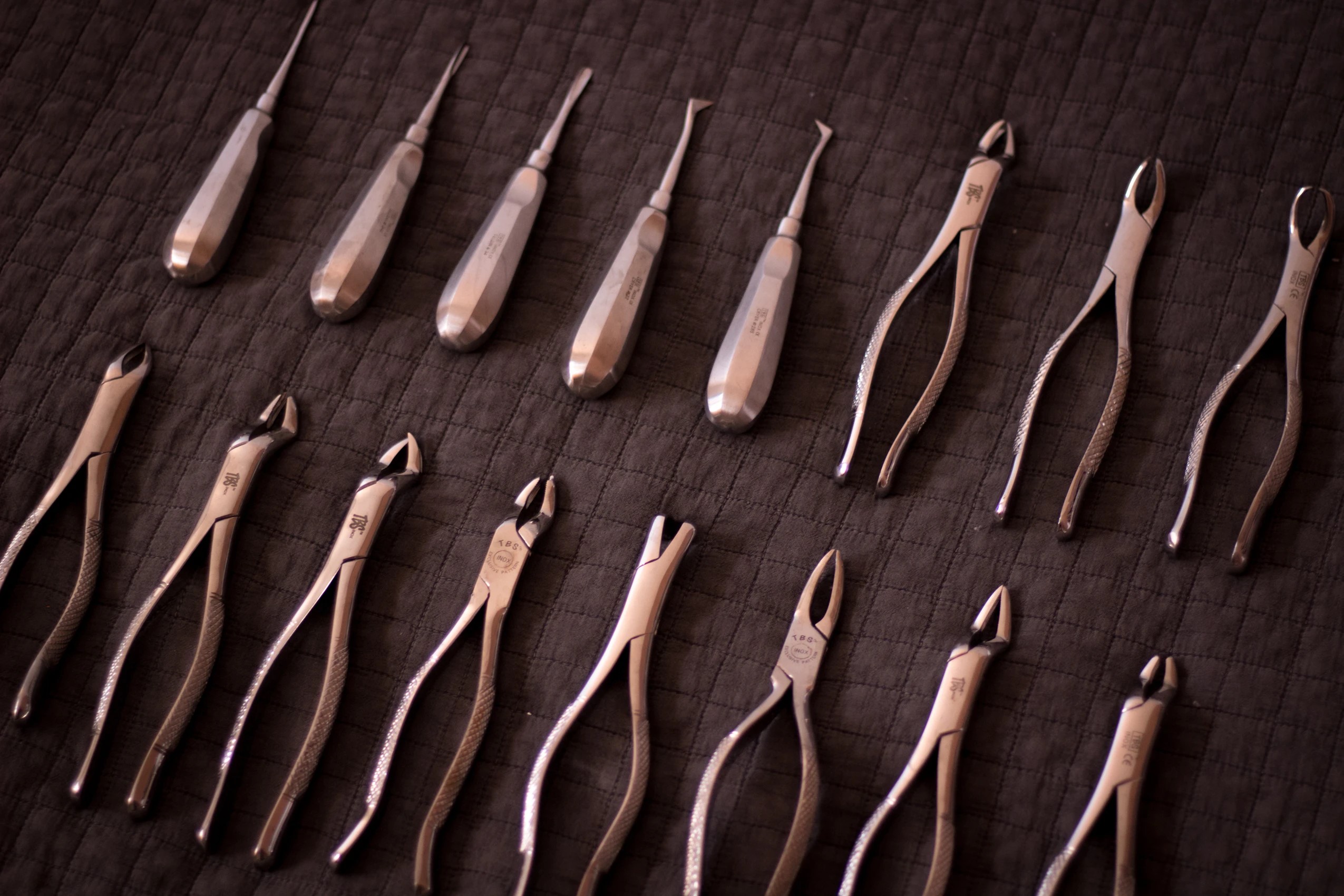An array of surgical tools.
